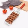 Outdoor Wooden Handle Hot Dog Barbecue Clip, Non Stick Ham Sausage Barbecue Net, Multifunctional Camping BBQ Tool