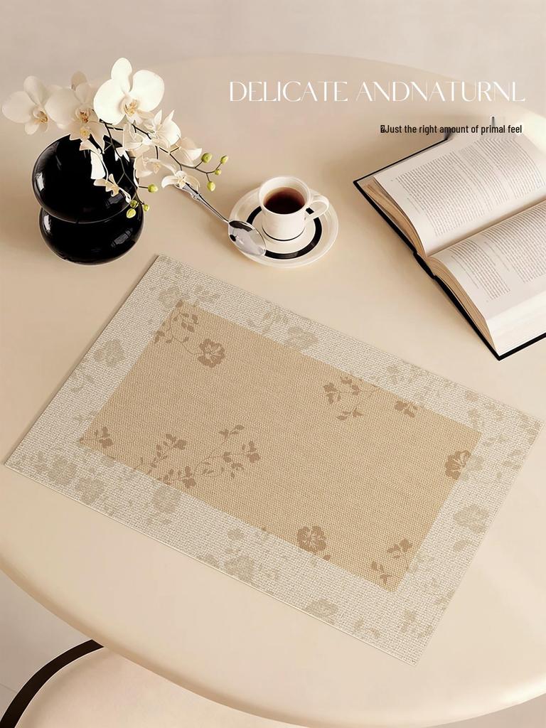 French Vintage PVC Placemat: Luxury Feel, Waterproof, Oil-Proof, Heat-Resistant, Wash-Free Coaster Pad.