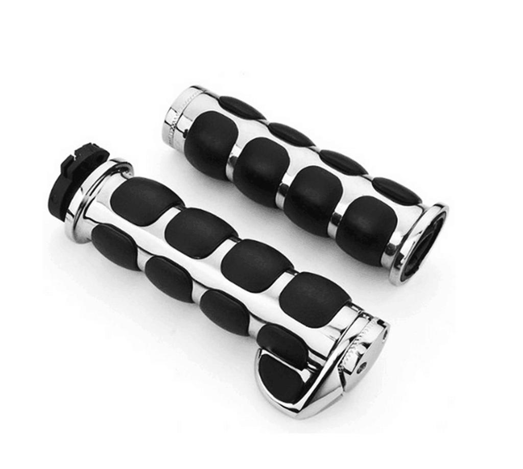 TASWK 1 Motorcycle Aluminum Chrome Handlebar Grips End Grips for Harley Davidson Honda Yamaha Kawasaki Inch/25mm
