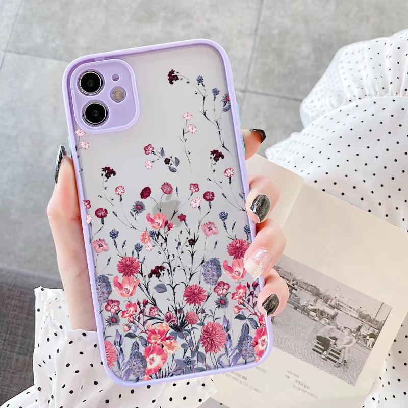 Butterfly Lavender Higan Flower Phone Case For iphone 16 plus 12 13 mini 17 11 15 14 pro max X XR XS Max Shockproof Shell Cover