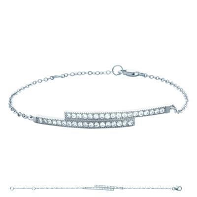 [L6321] - White 'Sissi' Silver Bracelet