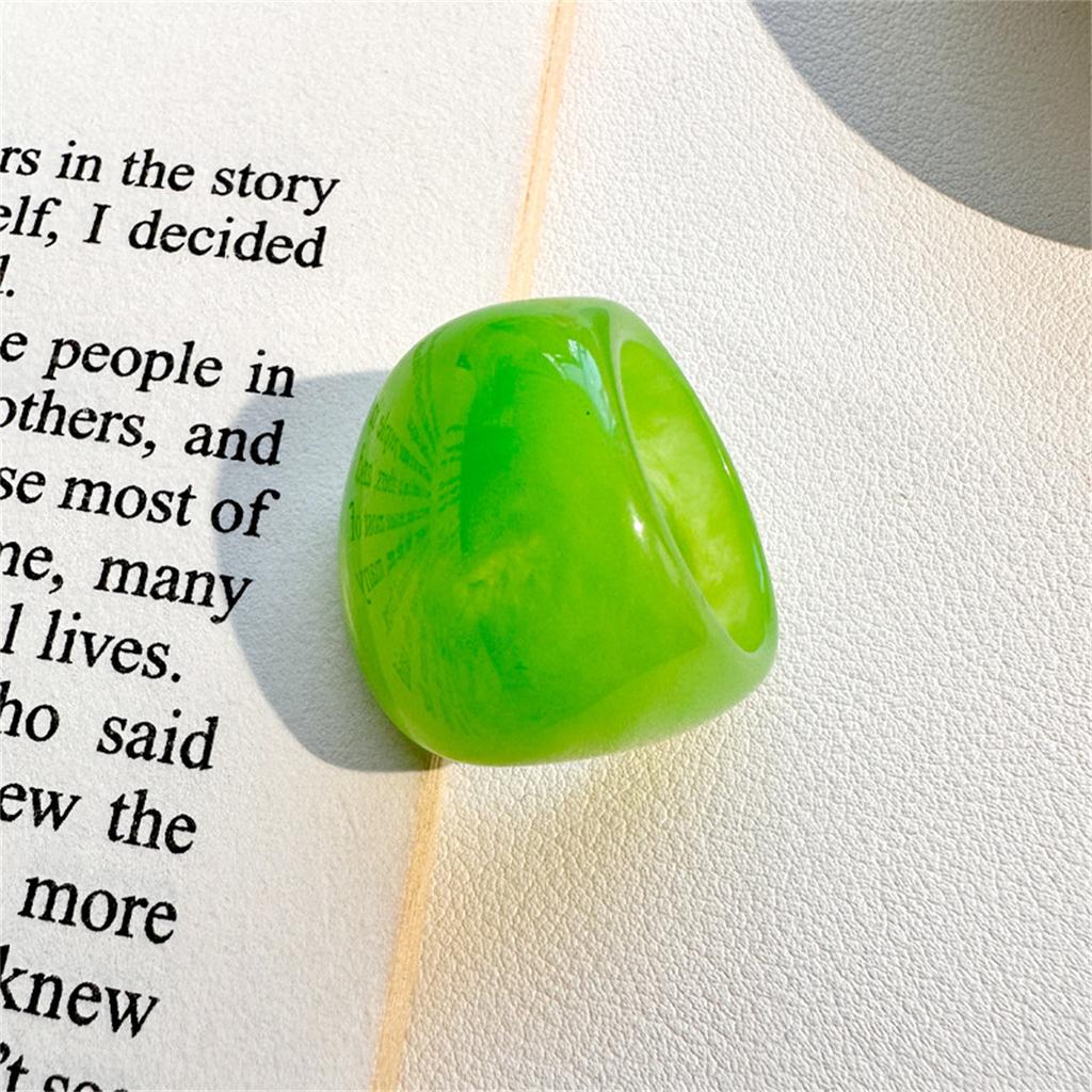 Fashion Solid Color Wide Oval Resin Ring for Women Girl Retro Vintage Jewelry Y2k Hip Hop Women Rings 2026 NEW INS Punk Ring