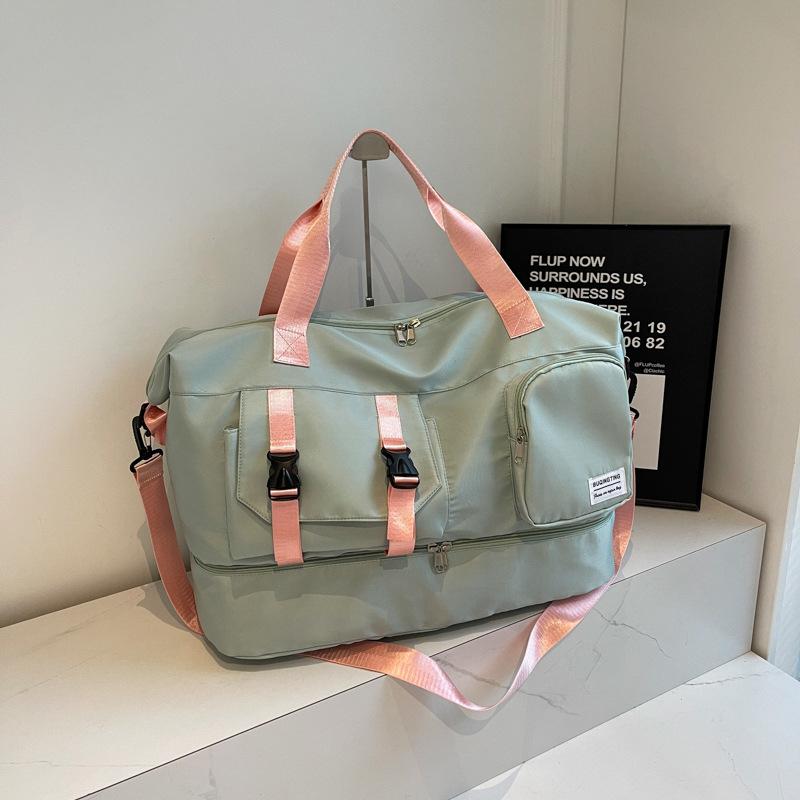 Casual Fashion Travel Crossbody Shoulder Bag With Dry Wet Separate Pocket Outdoor Camping Hiking Overnight Storage Duffel Bags