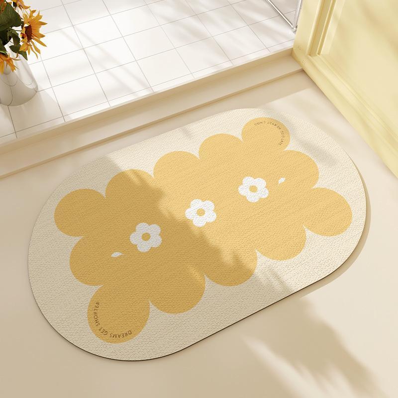 

Свежий коврик для пола, утолщенный коврик для пола в туалет, туалетная душевая комната, водопоглощение и легкая сушка, износостойкий коврик для ног 40X60cm 15.7X23.6in