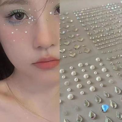 Maquillage de Scène Placage Diamant Perle Maquillage Visage Larme Diamant Larme Diamant Maquillage Mole Accessoires Nail Art Diamant Flash