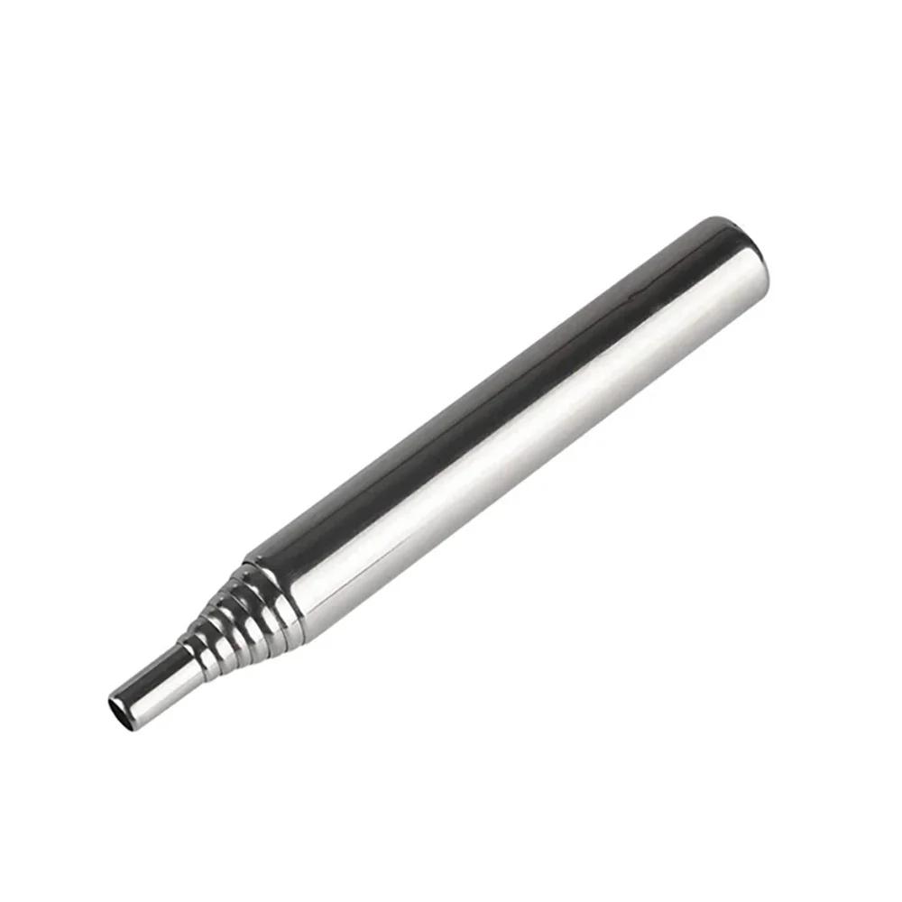 Регулируемая трубка для раздувания огня для приготовления на открытом воздухе, нержавеющая сталь, карманная горелка, походный мех, палочка для раздувания огня, снаряжение для выживания серебряный