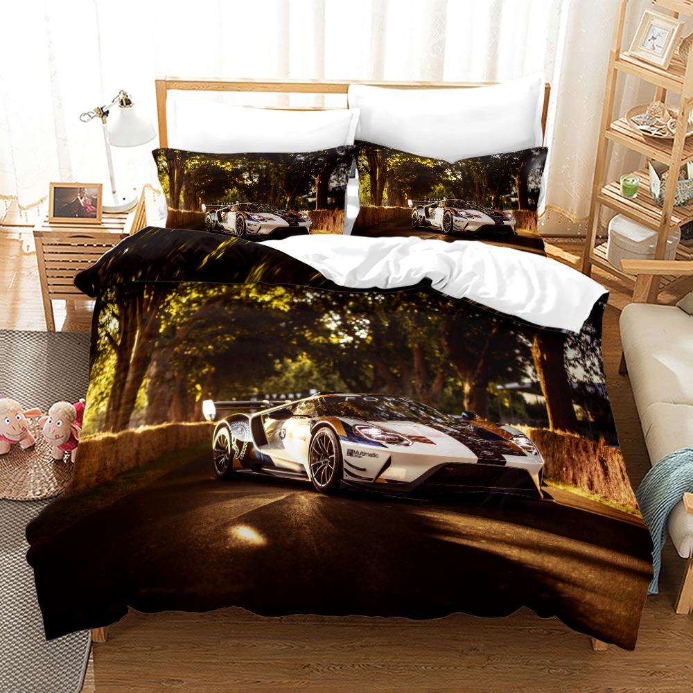 Luxury Car Duvet Cover Set Cartoo Bedding Set for Kids Boys Polyester Bedding Set King Size