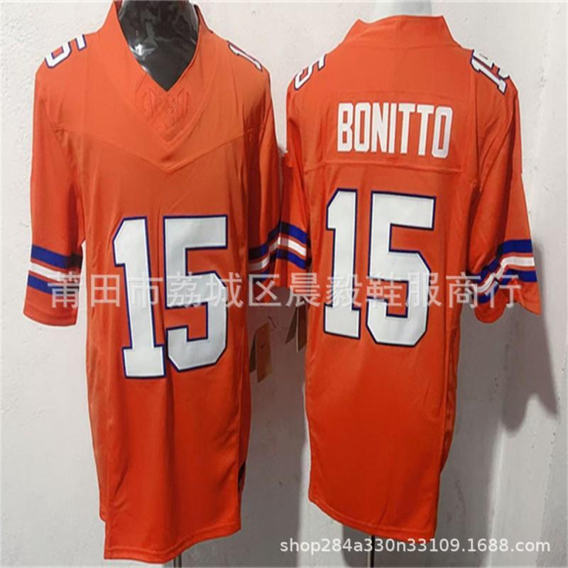 Camiseta Bordada Personalizada NFL Denver Broncos para Hombre - 10 7 15 14 15 Uniforme de Fútbol Estilo Oficial