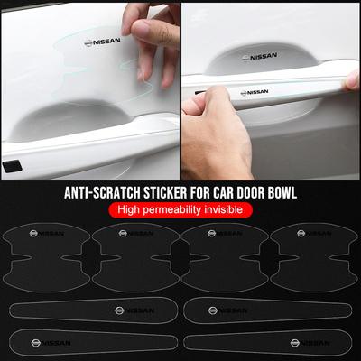 8Pcs Transparent Car Door Handle Bowl Anti Scratch Protective 3D Sticker For Nismo DAYZ Livina Roox Sentra Altima Cube Micra Note Skyline