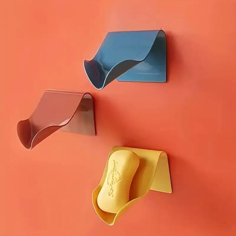 Punch-free Wall-mounted Bathroom Soap Rack Wall-mounted Bathroom Soap Box Home Kitchen Punch-free Storage Rack