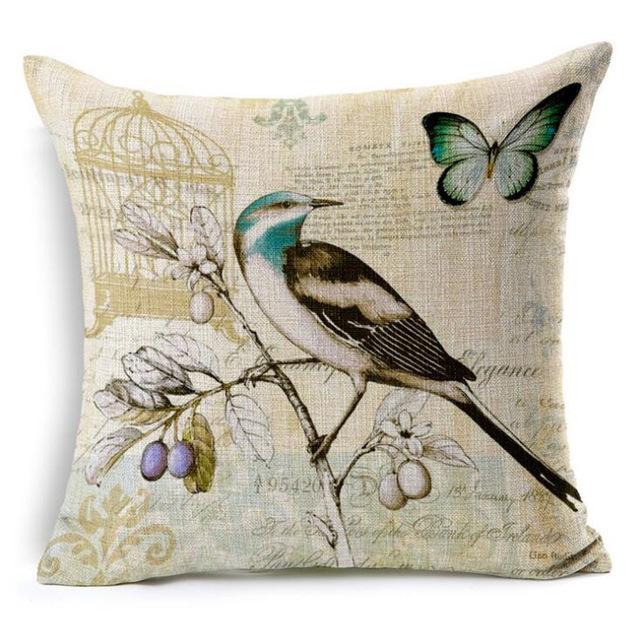 Beautiful Flower Printing Cushion Cover Plants Cotton Linen Throw Pillow Case Decorative Pillowcase For Sofa Cushion Cover Zt105