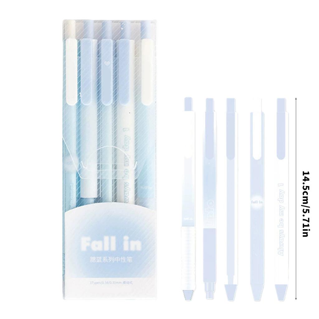 Pack Of 5 Unique Color Transformation Press Ballpoint Pen Fast Drying Ink Suitable For Diary Office Use