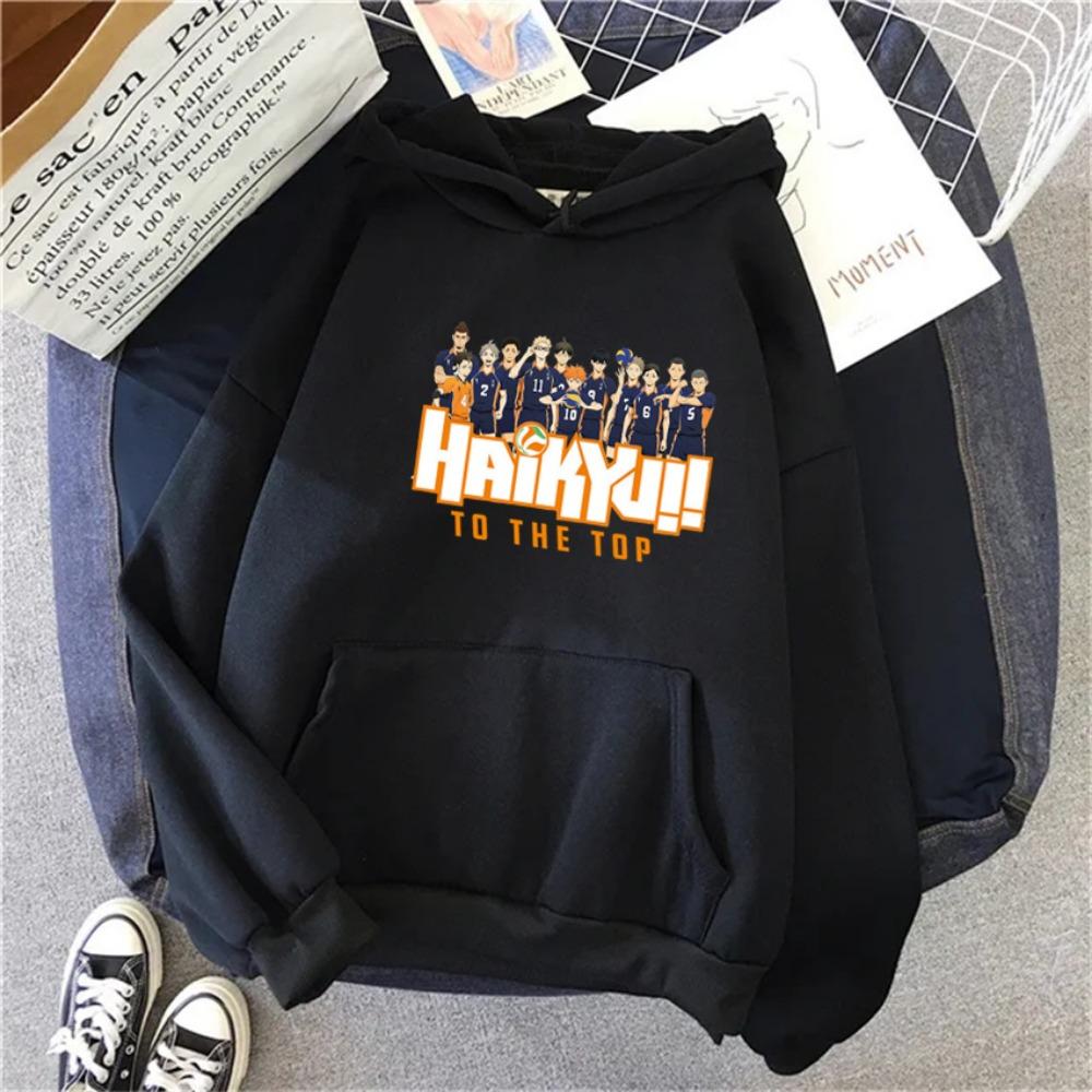 New Japan Anime Volleyball Haikyuu Manga Prints Hoodies Women Hoody Hip Hop Woman Sweatshirts Pullovers Clothing Unisex