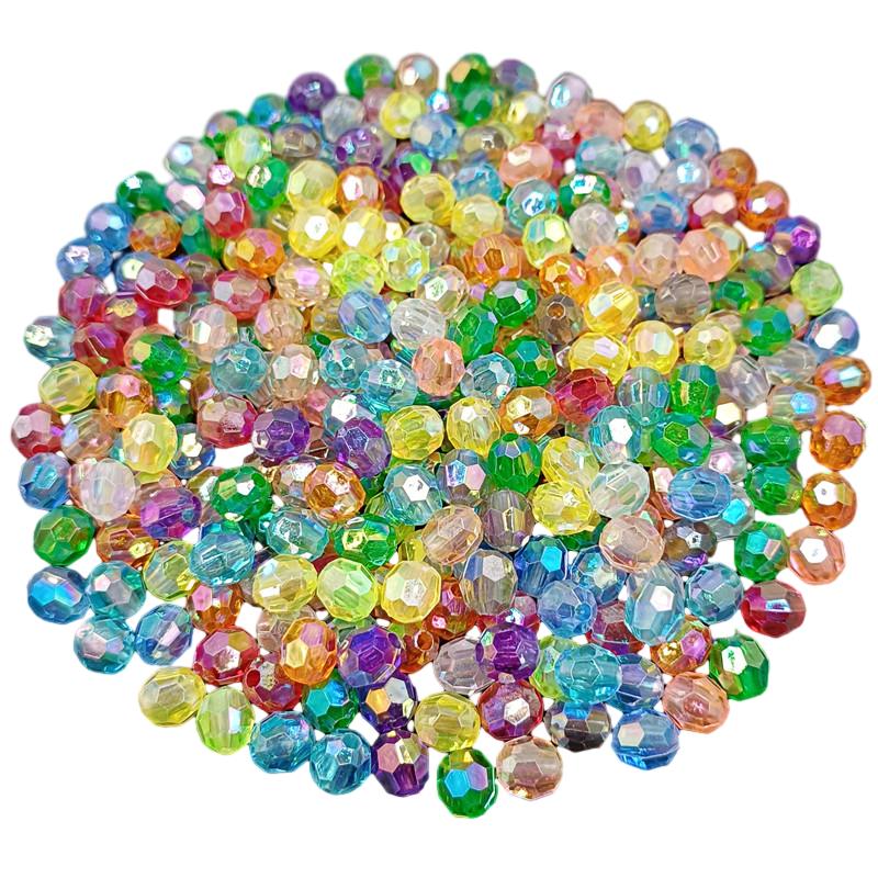 100/40Pcs 6/8mm Transparent Symphony Round Acrylic Beads Hand Beaded for Diy Material Handmade Accessories