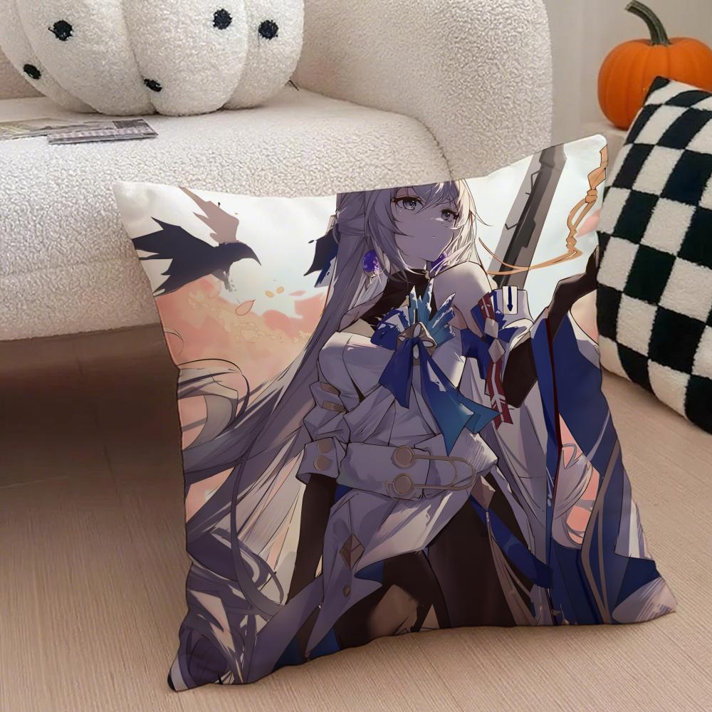 BBronya Star Rail Game Character Cushion Cover Throw Pillow Cover Hidden Button Durable Polyester Chair Cushion