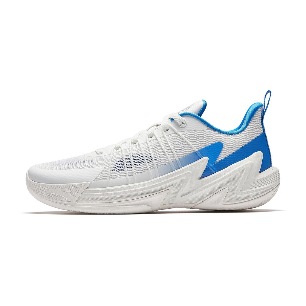 Anta Slip Resistant Abrasion Resistant Low top Basketball Shoes Men's White Blue 912621604-1