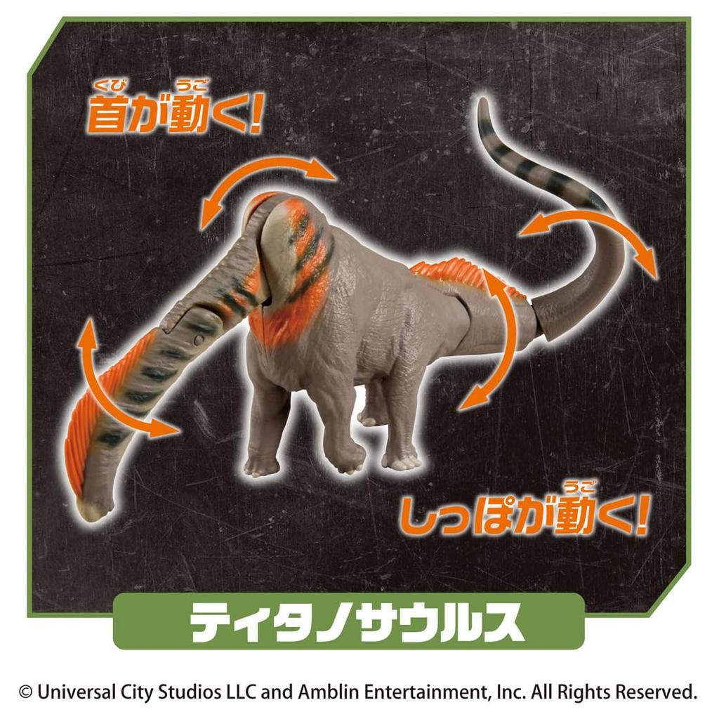 TAKARA TOMY Ania Jurassic World Land Titanosaurus DX Set Animal Dinosaur Toy for Ages 3 and Up