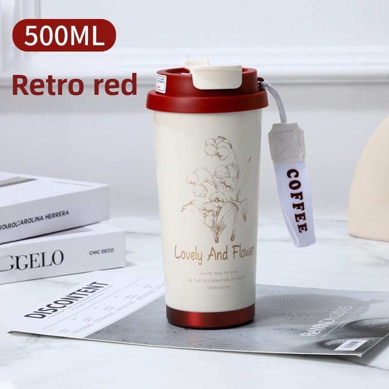 Cartoon Coffee Cup 316 Stainless Steel Thermos Cup High Value Portable Water Cup Car Accompanying Cup