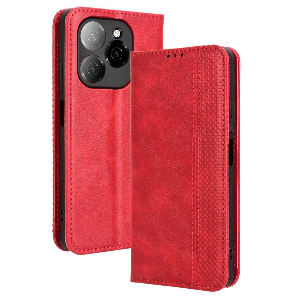 For TECNO Spark 20 Pro 5G KJ8 Case Retro Texture Leather Wallet Phone Cover