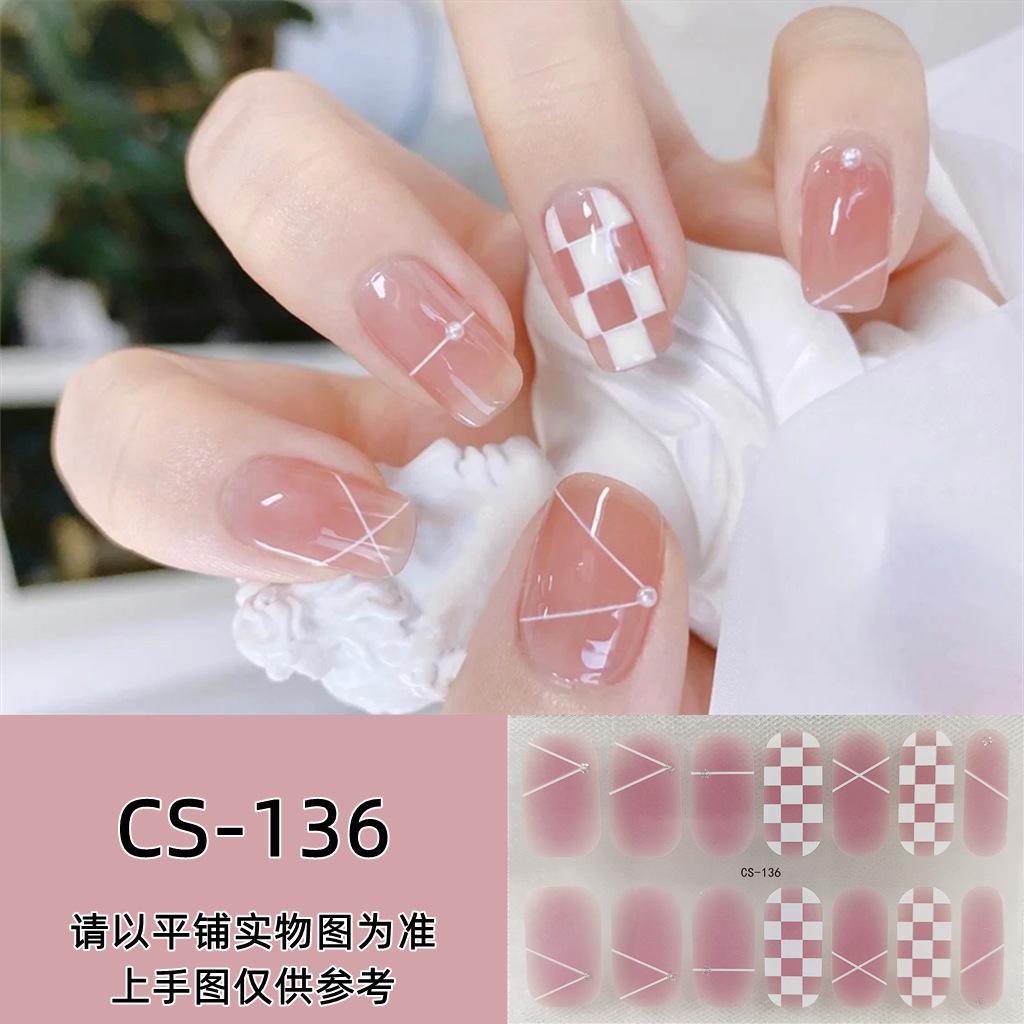 CS Waterproof No-Cure Gel Nail Wraps, Full Cover Contrast Color Tiger Head Pattern Nail Stickers, Nail Patch Films