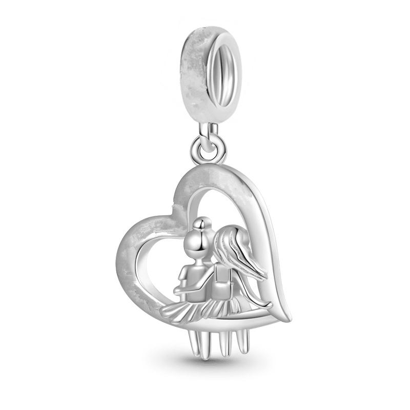 Diy Women Jewelry Gifts Sparkling Hearts Series Charms Leveled Hearts Openwork Mom&Heart Beads Fit Original Bracelet Accessories