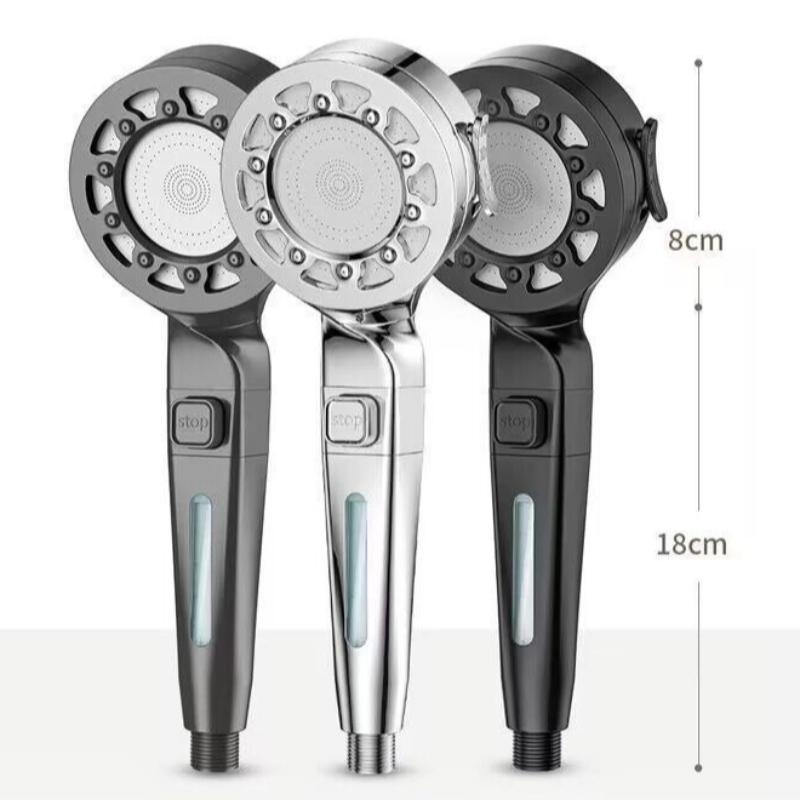 High Pressure Shower Head Water Saving 4 Modes Shower Heads Adjustable One-Key Stop Water Massage Sprayer Bathroom Accessories