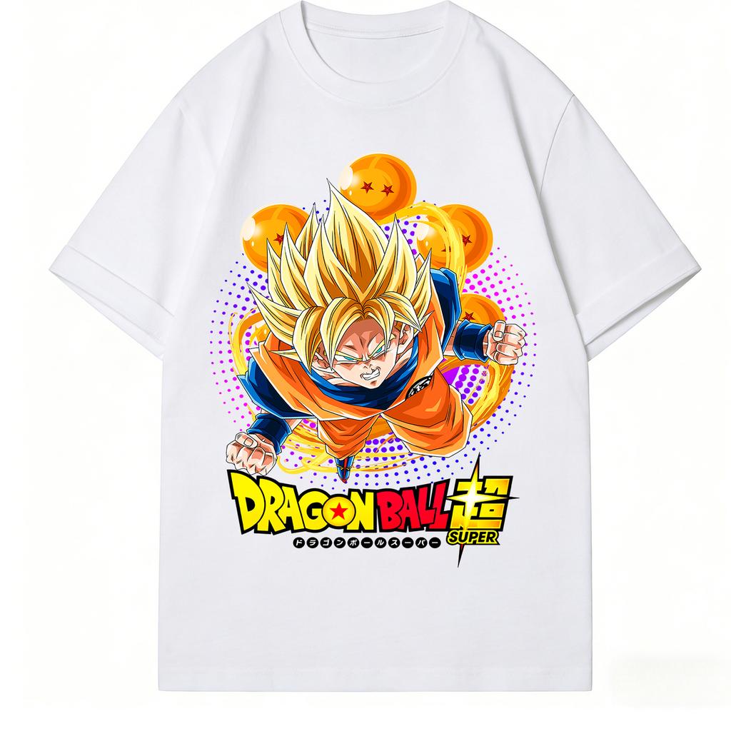 Dragon Ball Super Son Goku Super Saiyan TShirt Anime Graphic Print Pure Cotton Crew Neck Casual High Street Tops For Men Women
