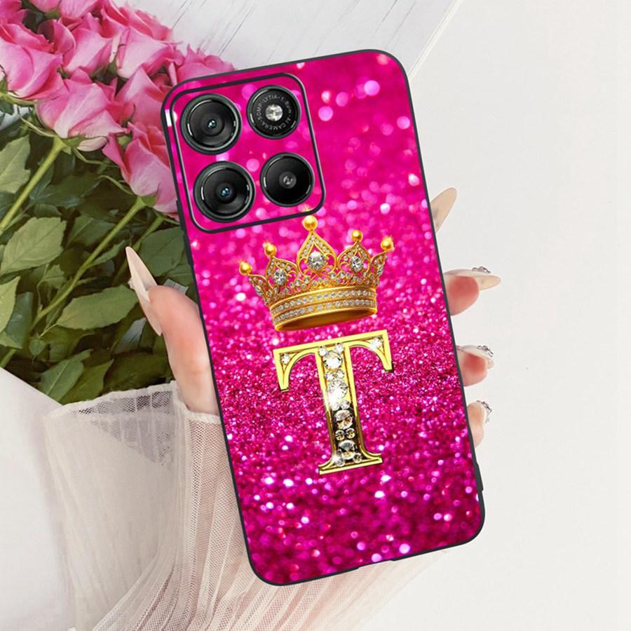 

Case For Motorola Moto G15 G17 Power Phone Cover Cute Crown Letters Soft Silicone Cases For MotoG15 g 17 Power Bumper 6.72 Moto G17