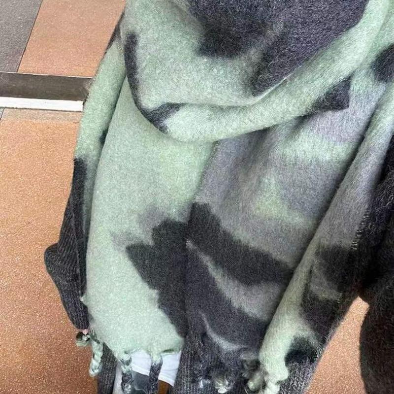 Soft and fluffy like the sun~ Thickened scarf with mohair contrasting colors in autumn and winter, big shawl, warm scarf for women