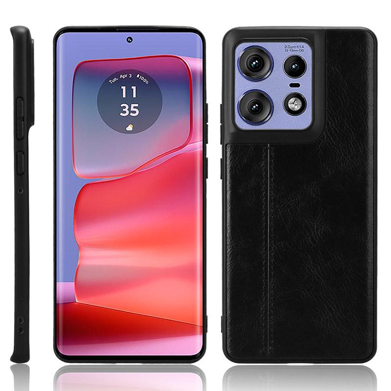 For Motorola Edge 50 Pro 5G Case Cowhide Texture Leather+TPU+PC Phone Cover
