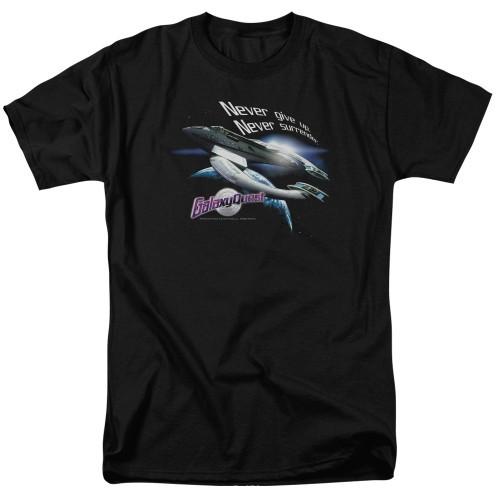 Galaxy Quest Never Surrender Adult T-Shirt Black Unisex T-Shirt