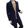 Men Formal Single Breasted Figuring Overcoat Long Wool Jacket Outwear Plus