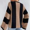 Lady Outwear Pullovers Striped Loose Fit Knitted Pullovers Women Autumn Spring Fashion Long Sleeve Knitwear Sweater Sexy