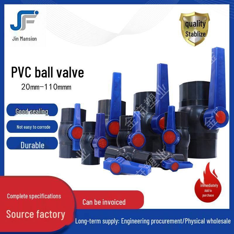 

ПВХ Муфта Кульовий Кран Водяний, Ручний, Стійкий до Високих Температур, Подвійна Голова, DN20, 25, 32, 4 Точки 20MM Gray