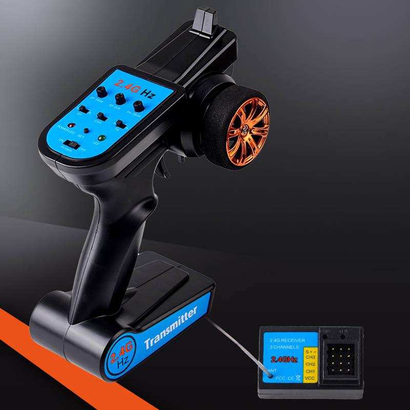 2.4G 3CH RC Controller Radio Transmitter Adjustable W/ Receiver for RC Car
