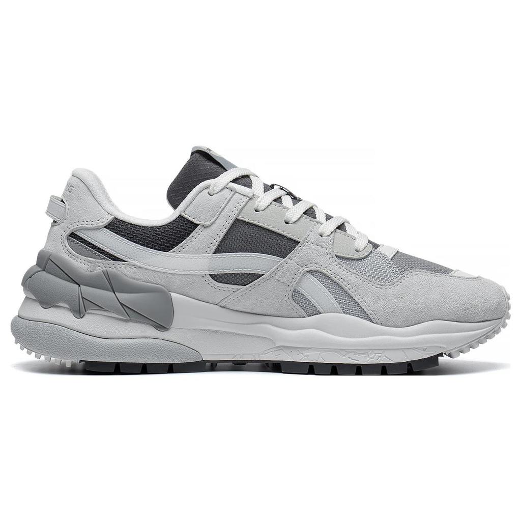 New LiNing Origin Anti Slip And Wear Resistant Breathable Low Top Sports Casual Shoes Men's Gray Black AGCT171-3