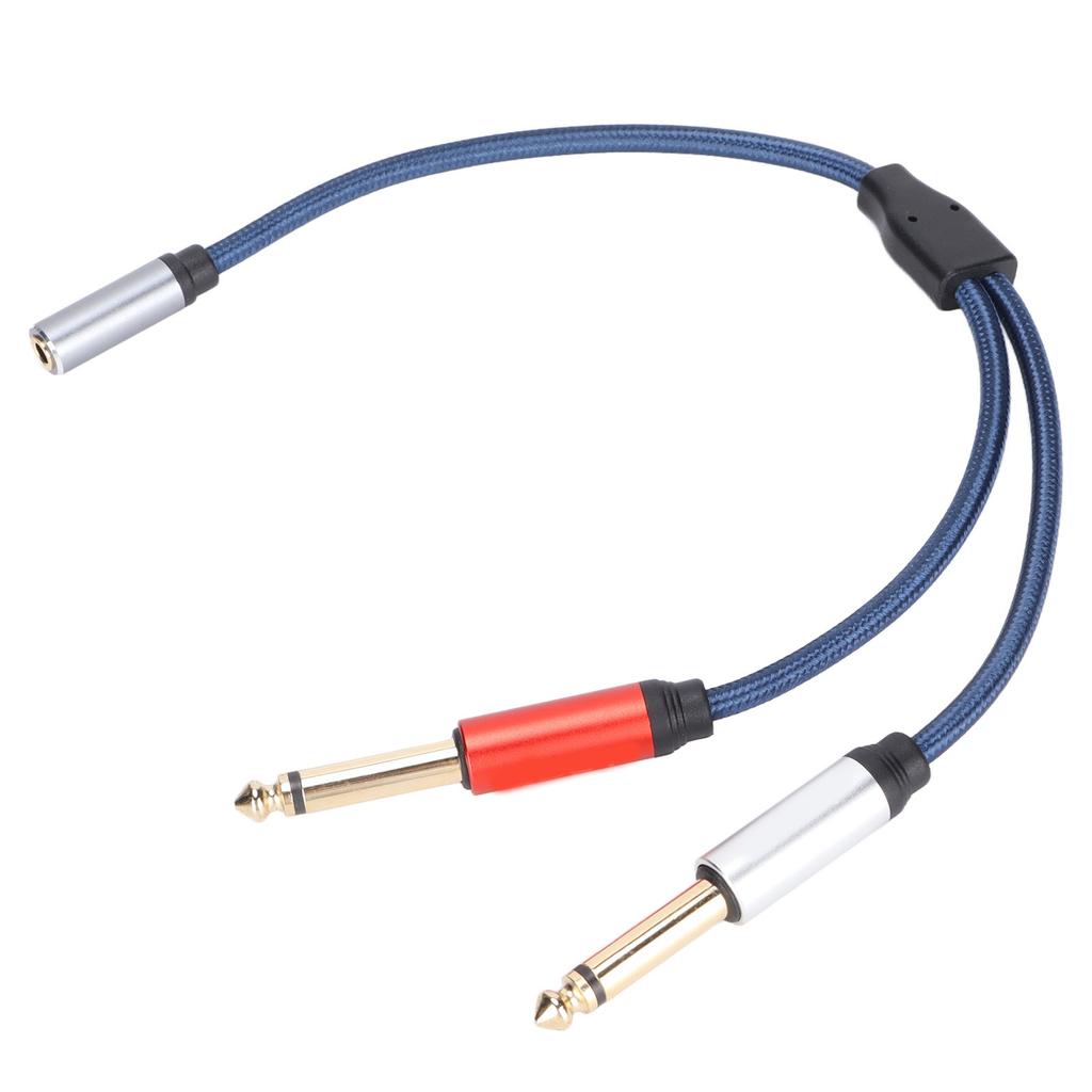3.5mm Female to Dual 6.35mm Male Audio Cable for Speaker Audio   Power Amplifier Mixing Console