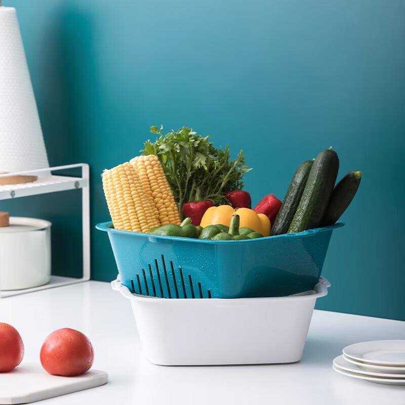 CHAHUA Double-Layer Plastic Washing & Drain Basket