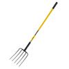5 Tines Garden Fork Fiberglass Handle 57 in Spading Pitchfork Heavy Duty