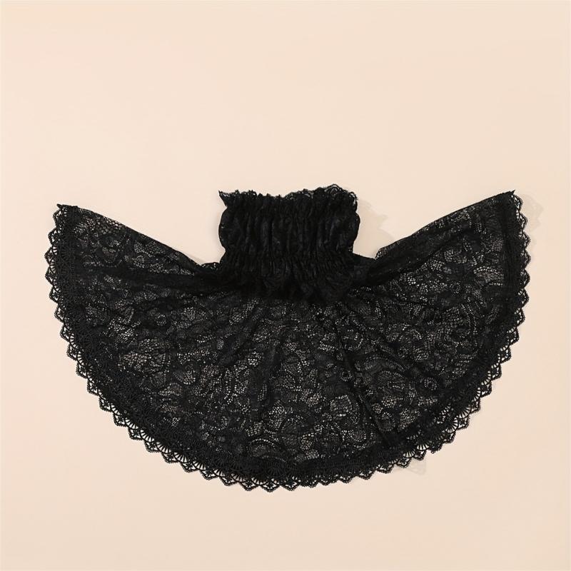 Gothic Ruffled Collar Capelet Cosplay Pullover Victorian Collar Lapel Medieval Cosplay Victorian Ruffled Lace Collar