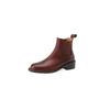 Krazing Pot Cow Skin Autumn Winter Shoes Concise Thick Heels Size 43 Size 42 Chelsea Boots Round Toe Slip on Retro Ankle Boots