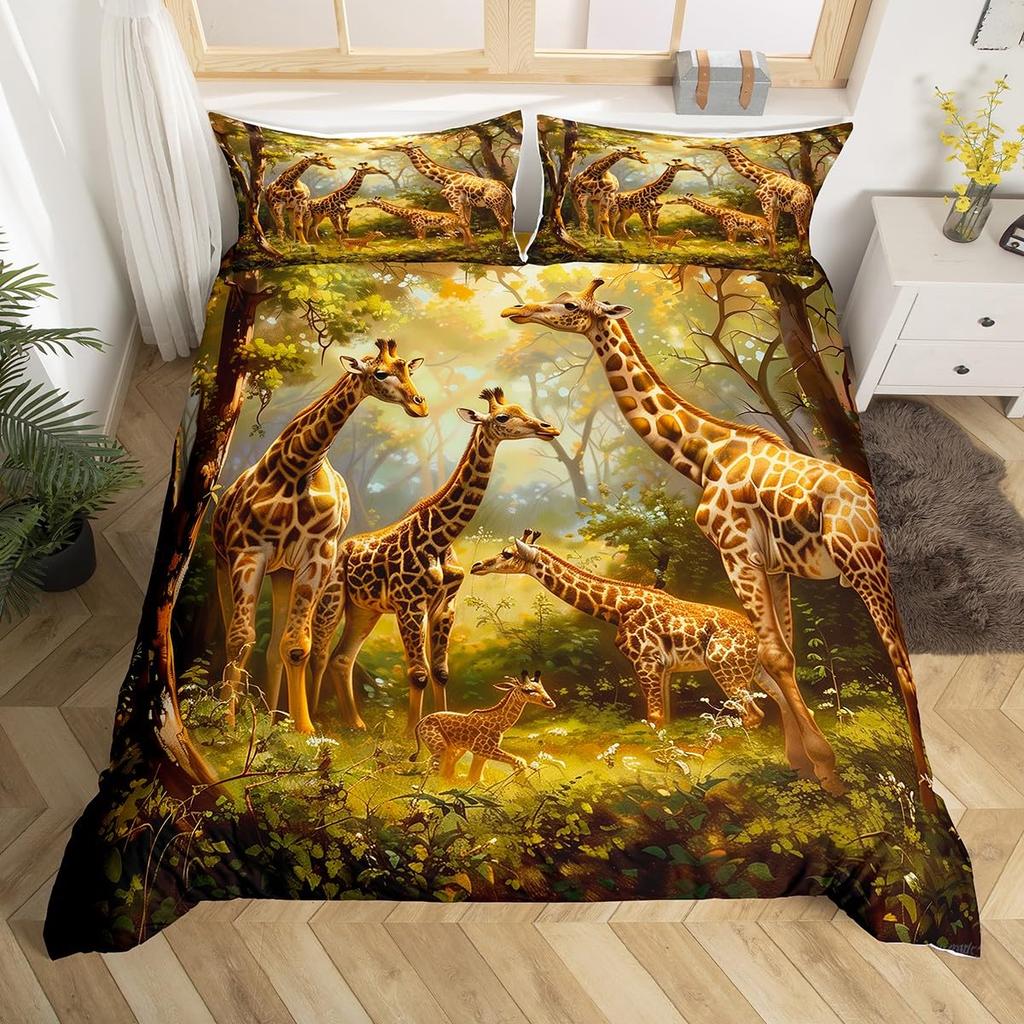 Giraffe Duvet Covers for Boys Girls Quilt Covers Lightweight Down Room Decor Queen King Size 2 Pillowcase 1 Duvet Cover No Quilt