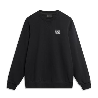 Li Ning Spor Yaşam Tarzı Serisi Bol Yuvarlak Yaka Kazak Uzun Kollu Uzak Kızılötesi Antibakteriyel Polar Sıcak Çok Yönlü Kış Sweatshirt AWDTB49-9