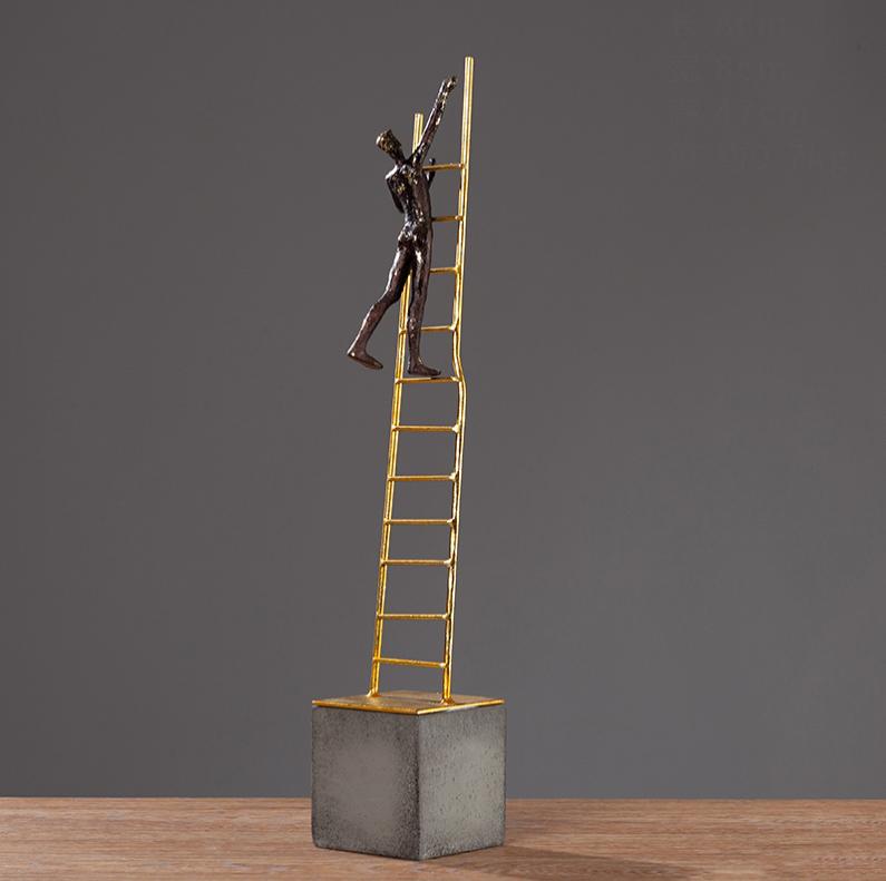 

Европейская металлическая лестница, фигурки из смолы, украшения, офисный декор для кафе, поделки, домашний декор для гостиной, настольная скульптура