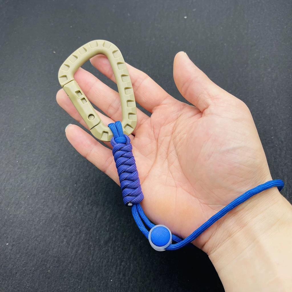 Hand-woven Paracord Carabiner Anti-lost Adjustable Keychain Outdoor Hiking Tools Kettle Buckle Hooks Backpack Accessories