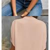 Damen 2025 Sommer Casual Einfarbig V-Ausschnitt Locker Bluse Tops für Damen