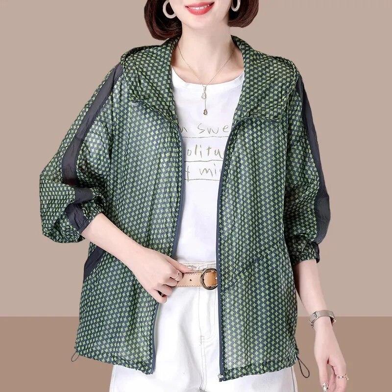 Sommer Damen Sonnenschutzmittel Lose Mantel Große Größe Mode Joker Frauen Sonnenschutz Hemd Mit Kapuze Jacke Weibliche Tide Tops