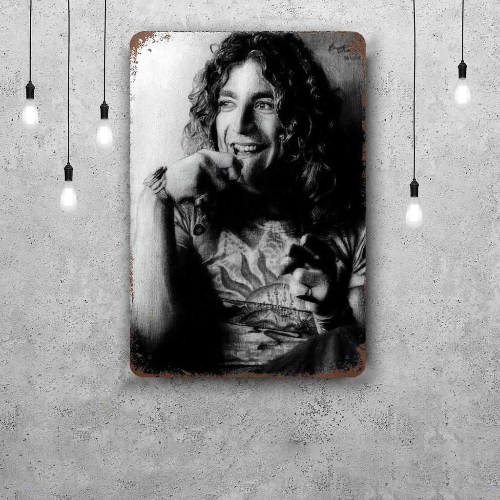 Robert Plant Band Vintage Metal Tin Signs Posters Decor Retro Metal Plaque Wall Art Decor for Garage Bar