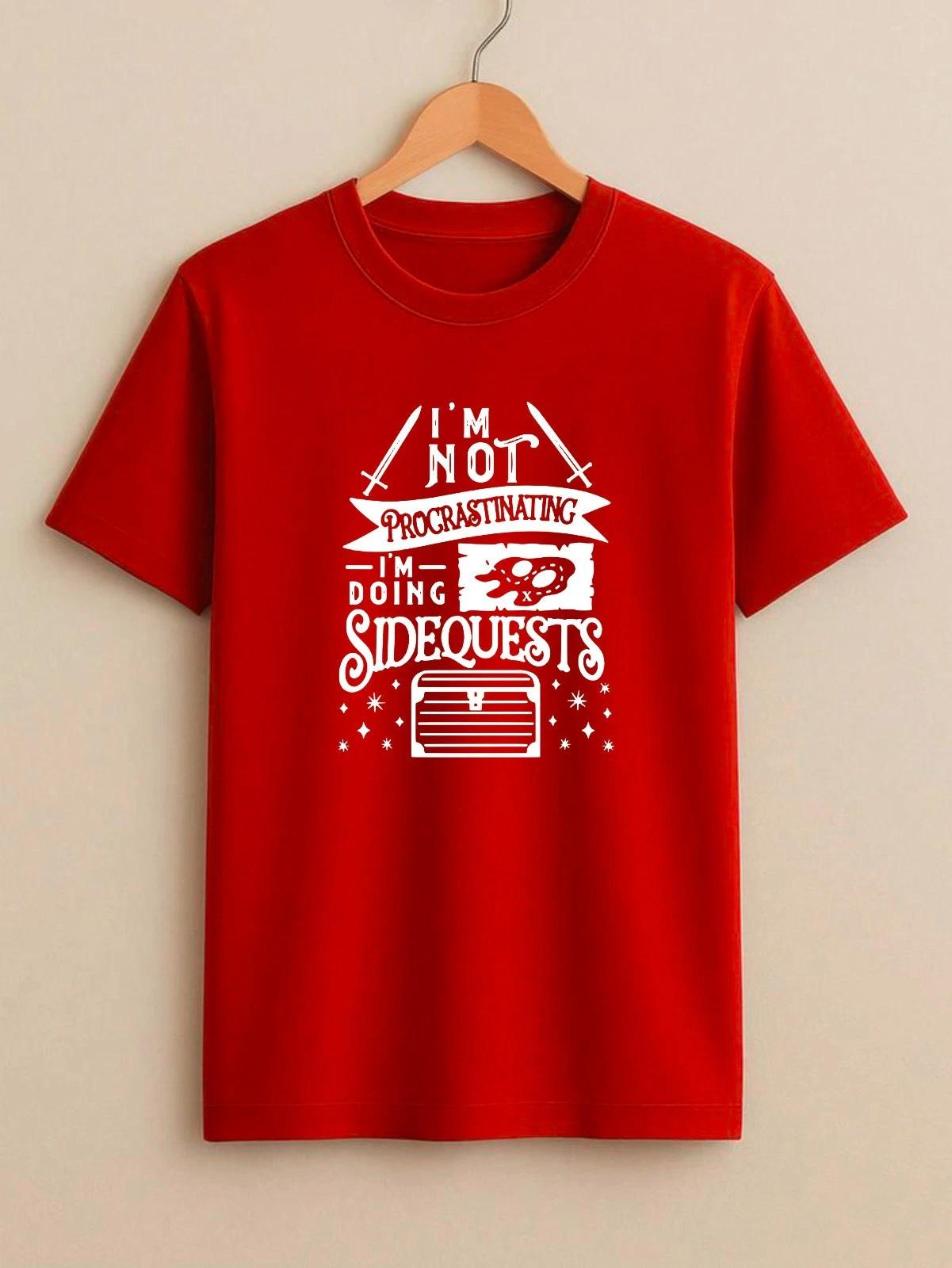 I m Not Procrastinating I m Doing Side Quests Funny Gamer RPG Gift Tee T-Shirt M