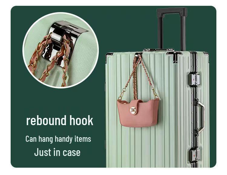 24-Inch Women's Silent Wheeled Suitcase: Durable Aluminum Frame, Large Capacity, Carry-On with Password Lock